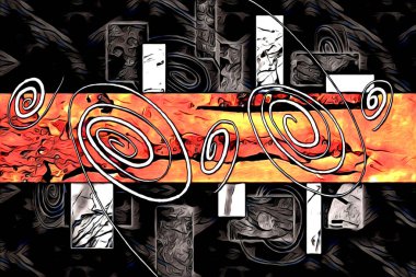 soyut renk tasarımı resim çizimi eskiz retro vintage