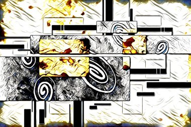 soyut renk tasarımı resim çizimi eskiz retro vintage