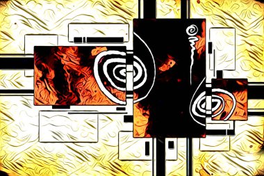 soyut renk tasarımı resim çizimi eskiz retro vintage