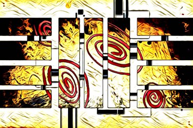 soyut renk tasarımı resim çizimi eskiz retro vintage