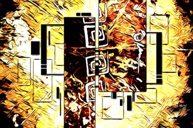 soyut renk tasarımı resim çizimi eskiz retro vintage