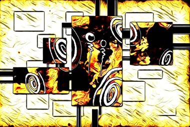 soyut renk tasarımı resim çizimi eskiz retro vintage