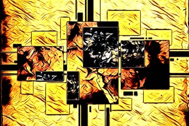 soyut renk tasarımı resim çizimi eskiz retro vintage