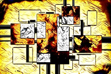 soyut renk tasarımı resim çizimi eskiz retro vintage