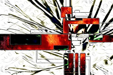 soyut renk tasarımı resim çizimi eskiz retro vintage