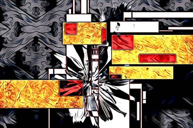 soyut renk tasarımı resim çizimi eskiz retro vintage