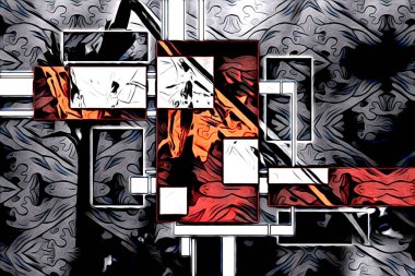 soyut renk tasarımı resim çizimi eskiz retro vintage