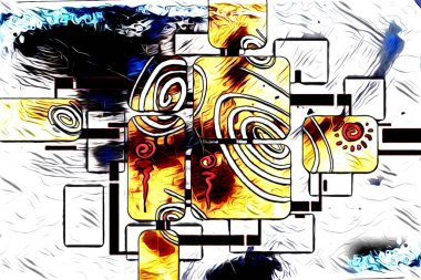 soyut renk tasarımı resim çizimi eskiz retro vintage