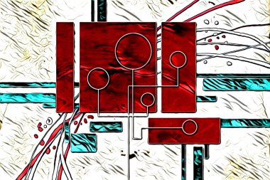 soyut renk tasarımı resim çizimi eskiz retro vintage