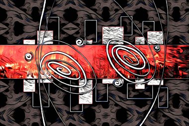 soyut renk tasarımı resim çizimi eskiz retro vintage