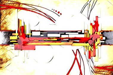 soyut renk tasarımı resim çizimi eskiz retro vintage