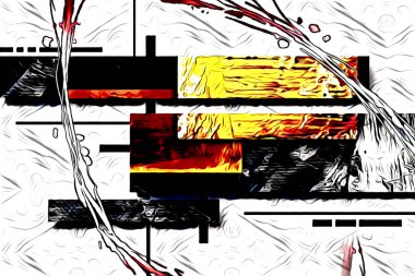 soyut renk tasarımı resim çizimi eskiz retro vintage