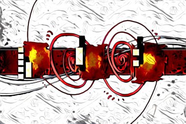 soyut renk tasarımı resim çizimi eskiz retro vintage