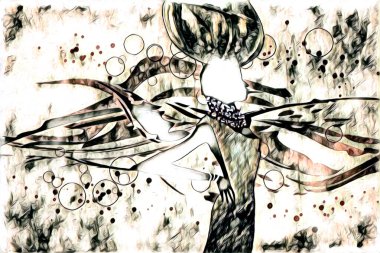 Afrikalı etnik retro vintage çizim çizimi