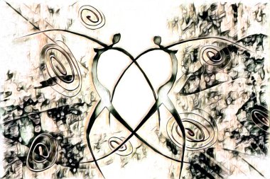 Afrikalı etnik retro vintage çizim çizimi