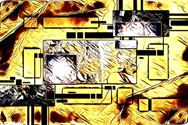 soyut renk tasarımı resim çizimi eskiz retro vintage