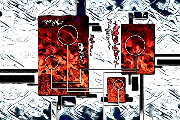 soyut renk tasarımı resim çizimi eskiz retro vintage