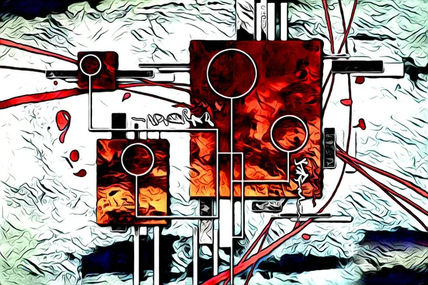 soyut renk tasarımı resim çizimi eskiz retro vintage