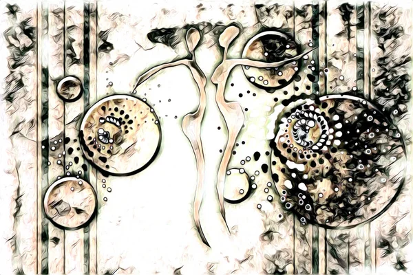 Afrikalı etnik retro vintage çizim çizimi