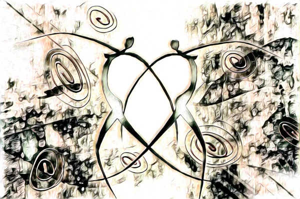 Afrikalı etnik retro vintage çizim çizimi