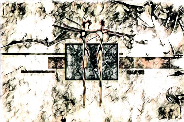 Afrikalı etnik retro vintage çizim çizimi