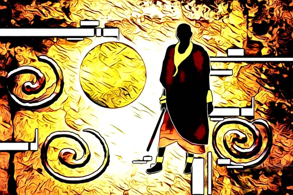 Afrikalı etnik retro vintage çizim çizimi