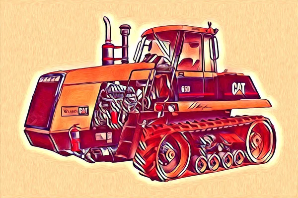 Excavator Illustration Color Isolated Art Work — Stock Photo, Image