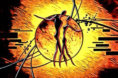 Afrikalı etnik retro vintage çizim çizimi