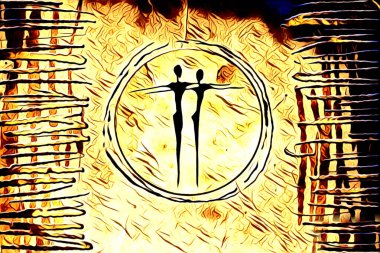 Afrikalı etnik retro vintage çizim çizimi