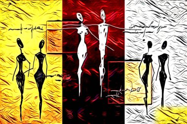 Afrikalı etnik retro vintage çizim çizimi