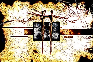 Afrikalı etnik retro vintage çizim çizimi