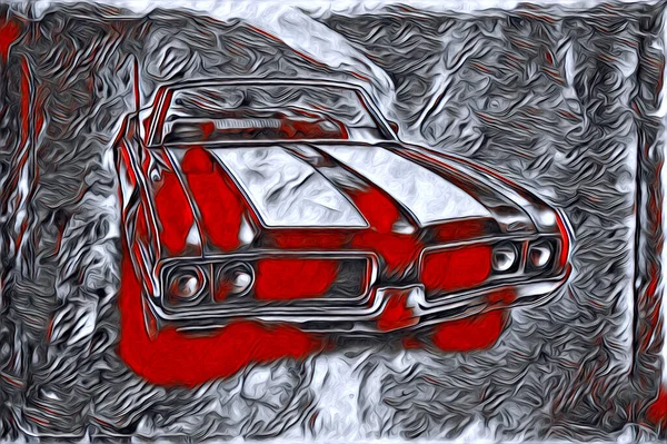 Alte Oldtimer Retro Oldtimer Illustration Zeichnung — Stockfoto