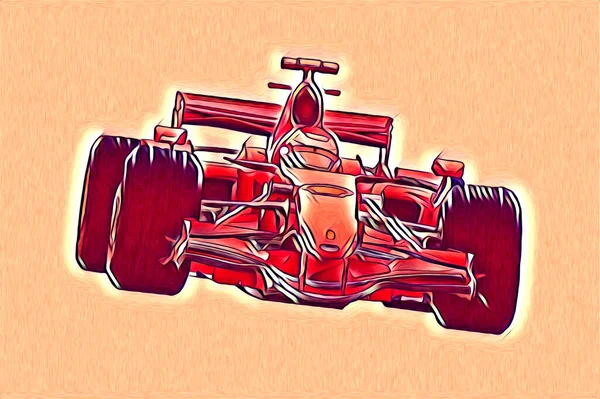 Vecchio Classico Auto Retrò Vintage Illustrazione Disegno — Foto Stock