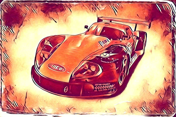 Vecchio Classico Auto Retrò Vintage Illustrazione Disegno — Foto Stock