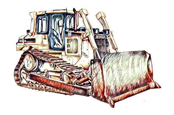 Excavator Illustration Color Isolated Art Work — Stock Photo, Image