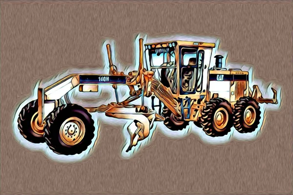 Excavator Illustration Color Isolated Art Work — Stock Photo, Image