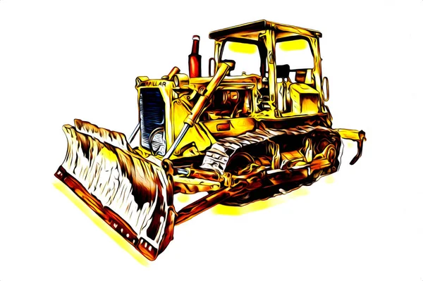 Excavator Illustration Color Isolated Art Work — Stock Photo, Image