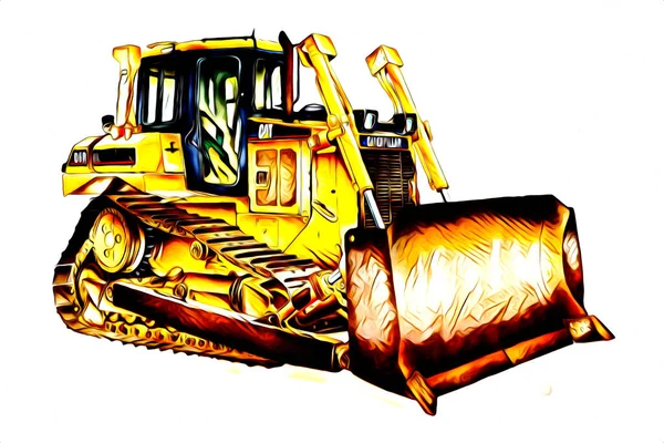 Excavator Illustration Color Isolated Art Work — Stock Photo, Image