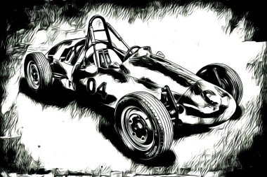 Eski klasik araba antika resim çizimi