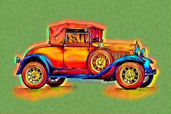 Alte Oldtimer Retro Oldtimer Illustration Zeichnung — Stockfoto