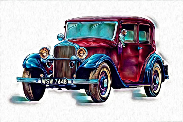 Old Classic Car Retro Vintage Illustration Drawing — Stock Photo, Image