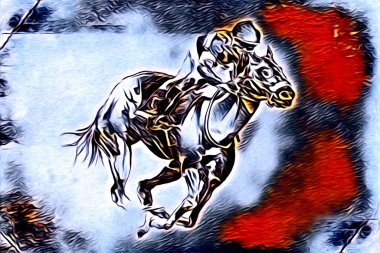 El yazması at başlı kalem çizim çizer grunge