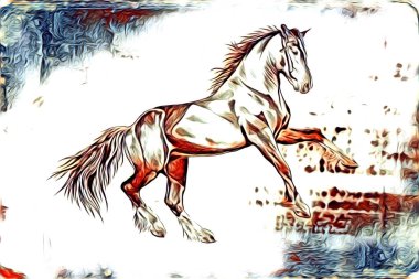 El yazması at başlı kalem çizim çizer grunge