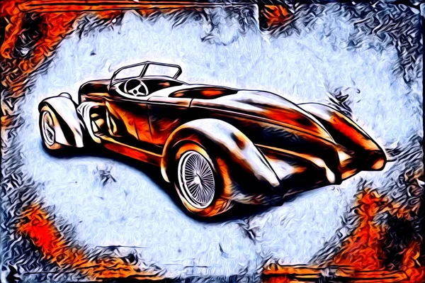 Alte Oldtimer Retro Oldtimer Illustration Zeichnung — Stockfoto