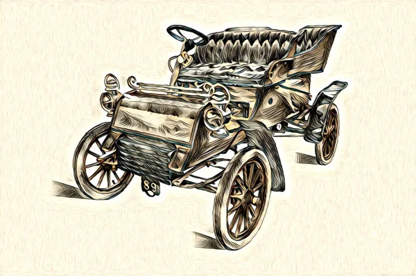 รถคลาสส กเก ภาพวาดว นเทจย อนย — ภาพถ่ายสต็อก