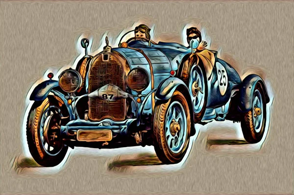 Παλιό Κλασικό Αυτοκίνητο Ρετρό Εικονογράφηση Vintage — Φωτογραφία Αρχείου