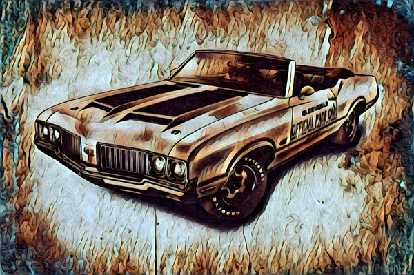 Vecchio Classico Auto Retrò Vintage Illustrazione Disegno — Foto Stock