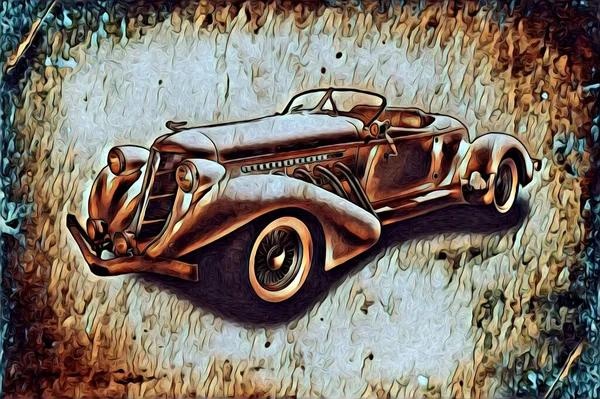 Alte Oldtimer Retro Oldtimer Illustration Zeichnung — Stockfoto