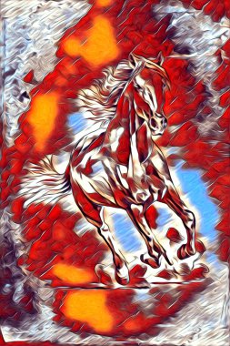 El yazması at başlı kalem çizim çizer grunge