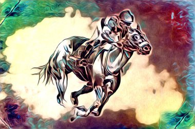 El yazması at başlı kalem çizim çizer grunge